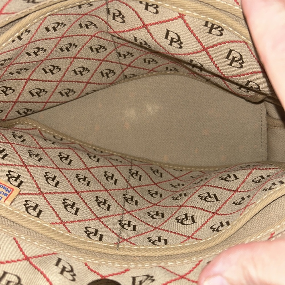 Authentic Dooney & Bourke Vintage Signature Tote Brown & Red Accents - Picture 15 of 15